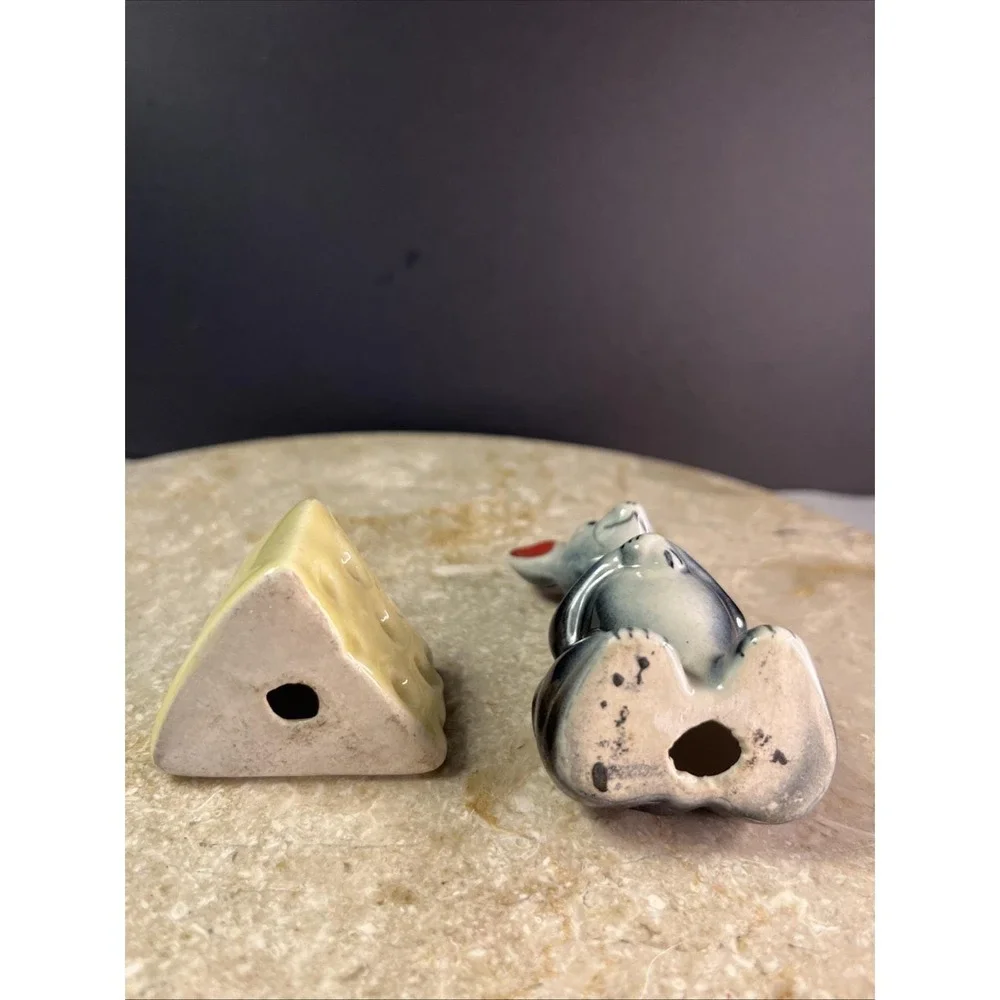 Vintage Anthropomorphic Mouse Cheese Rat Animal Salt and Pepper Shakers